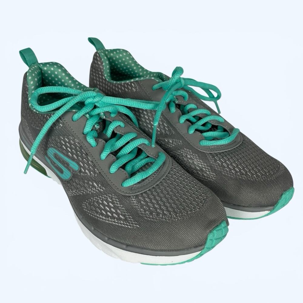 Skechers Skech-Air Inifinity Shoe Sneakers Trainers Women's Size 7.5 Gray/Teal